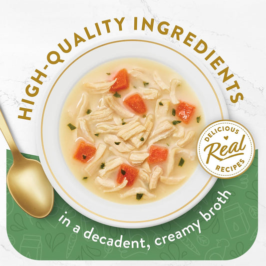 Purina Lickable Senior Cat Food Broth Topper Creamy with White Meat Chicken - (Pack of 16) 1.4 Oz. Pouches