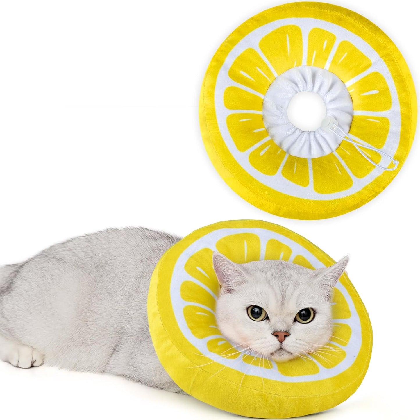 Adjustable Cat Cone Collar Soft, Cute Cat Donut Collar after Surgery, Kitten Recovery Cones to Stop Licking