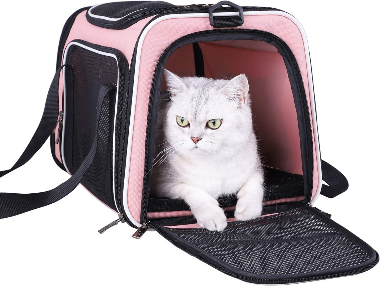Soft Cute Travel Pet Carrier Bag for Medium Cats, Kitty and Puppy, Fantasy Pink, M