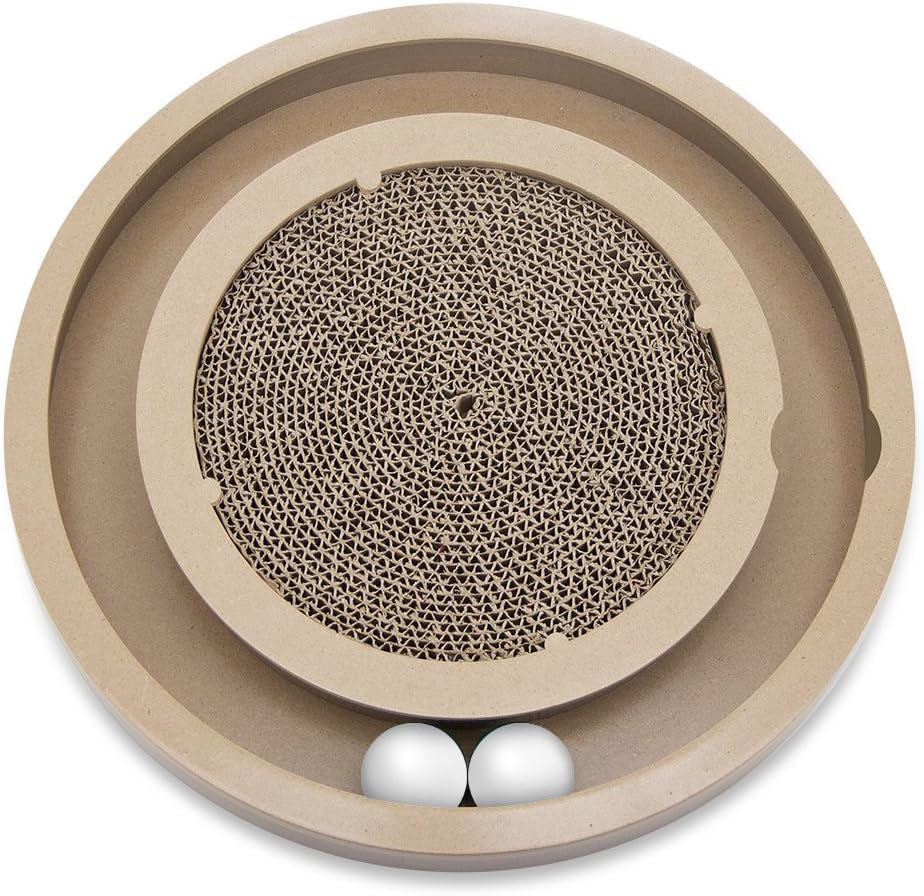 Corrugated Cardboard Cat Scratcher Refill Pads, Lounger, and Fun Interactive Scratching Boards, Claw Safe, Durable, Natural Recycled Materials, Supports Active Play - Lounger I