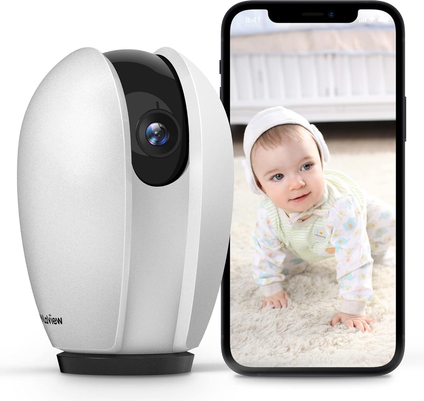 Indoor Security Camera, Baby Monitor with Sound/Motion Detection and Night Vision,Wifi Camera Home Pet Dog Surveillance Camera with App,Two-Way Audio,360-Degree IP Camera Work with Alexa