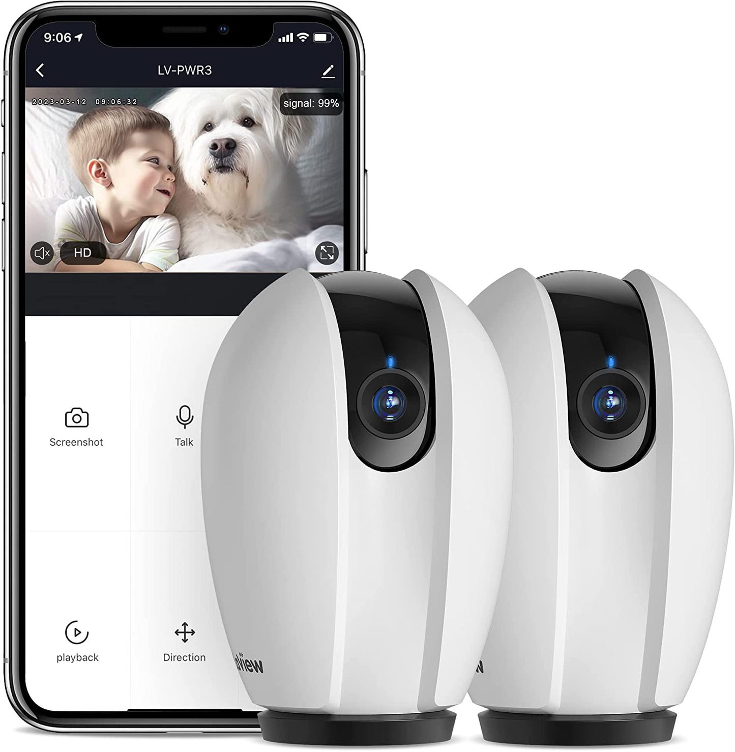 Indoor Security Camera, Baby Monitor with Sound/Motion Detection and Night Vision,Wifi Camera Home Pet Dog Surveillance Camera with App,Two-Way Audio,360-Degree IP Camera Work with Alexa
