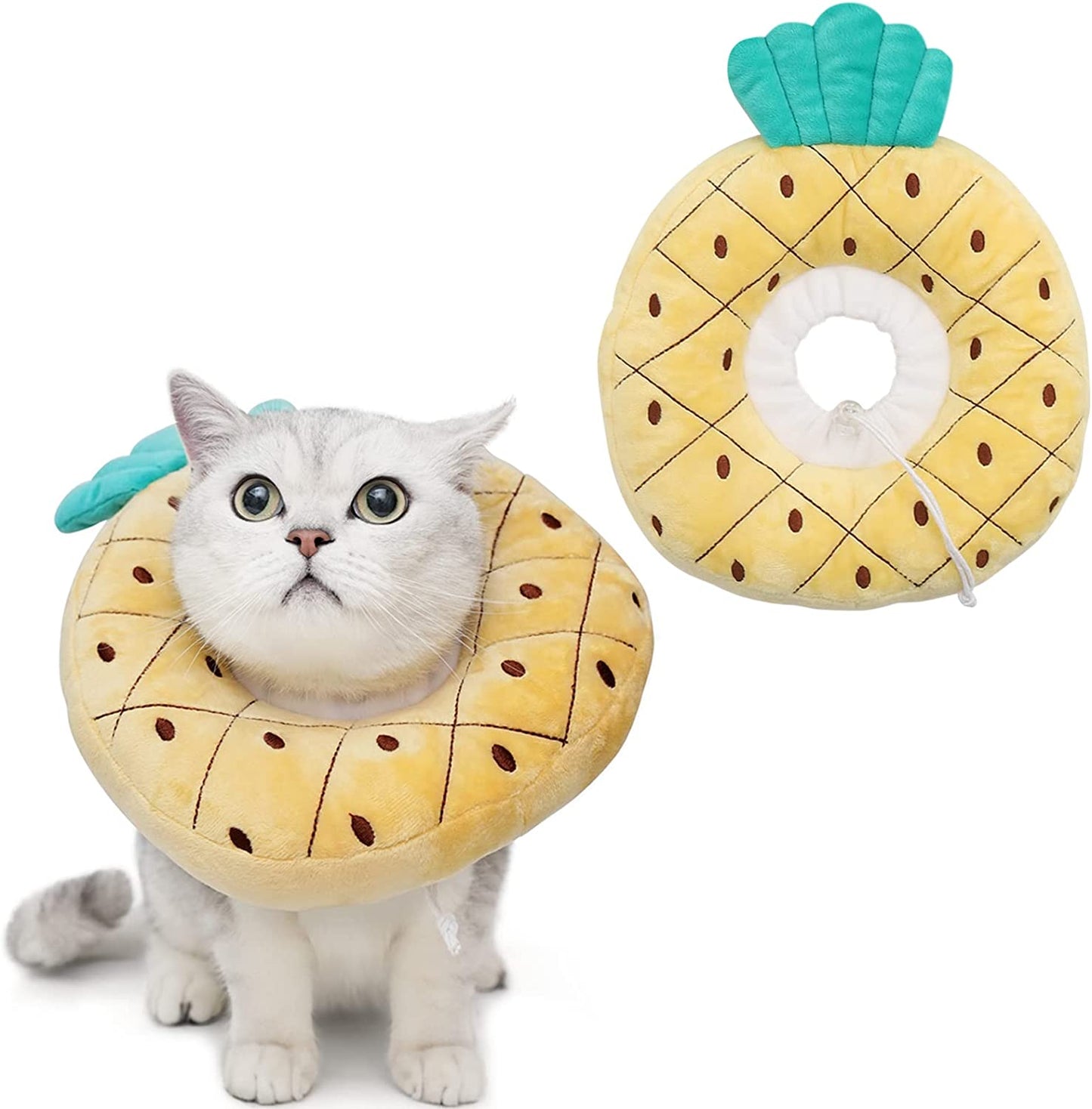 Adjustable Cat Cone Collar Soft, Cute Cat Donut Collar after Surgery, Kitten Recovery Cones to Stop Licking