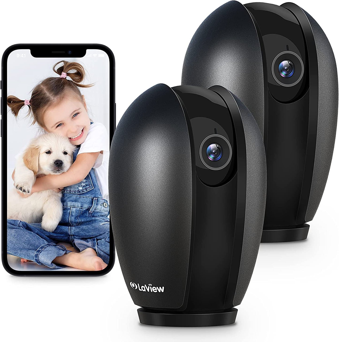 Indoor Security Camera, Baby Monitor with Sound/Motion Detection and Night Vision,Wifi Camera Home Pet Dog Surveillance Camera with App,Two-Way Audio,360-Degree IP Camera Work with Alexa