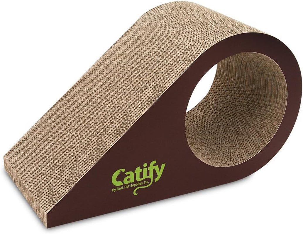 Corrugated Cardboard Cat Scratcher Refill Pads, Lounger, and Fun Interactive Scratching Boards, Claw Safe, Durable, Natural Recycled Materials, Supports Active Play - Lounger I