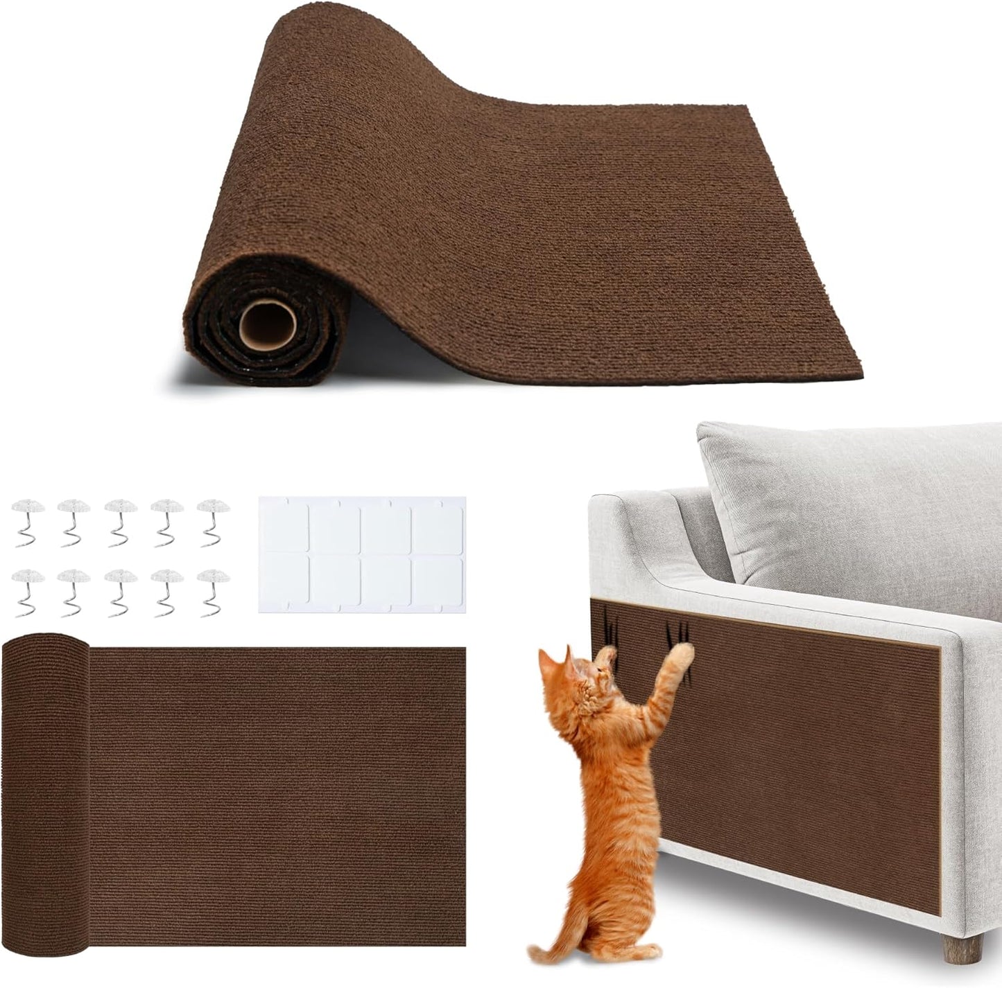 Corrugated Cardboard Cat Scratcher Refill Pads, Lounger, and Fun Interactive Scratching Boards, Claw Safe, Durable, Natural Recycled Materials, Supports Active Play - Lounger I