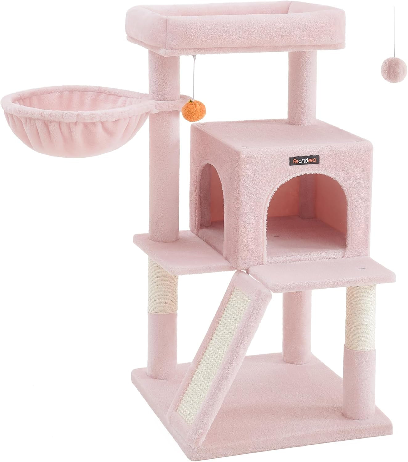 Cat Tree, Small Cat Tower, Cat Condo, Kitten Activity Center with Scratching Post, Basket, Cave, Light Gray UPCT59W