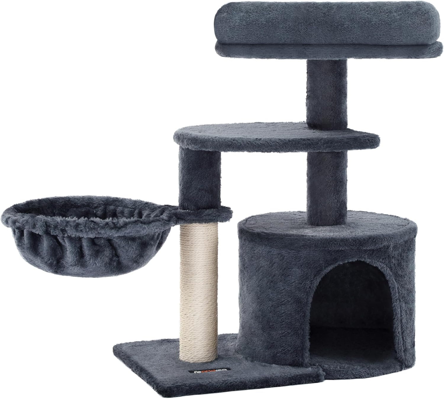 Cat Tree, Small Cat Tower, Cat Condo, Kitten Activity Center with Scratching Post, Basket, Cave, Light Gray UPCT59W