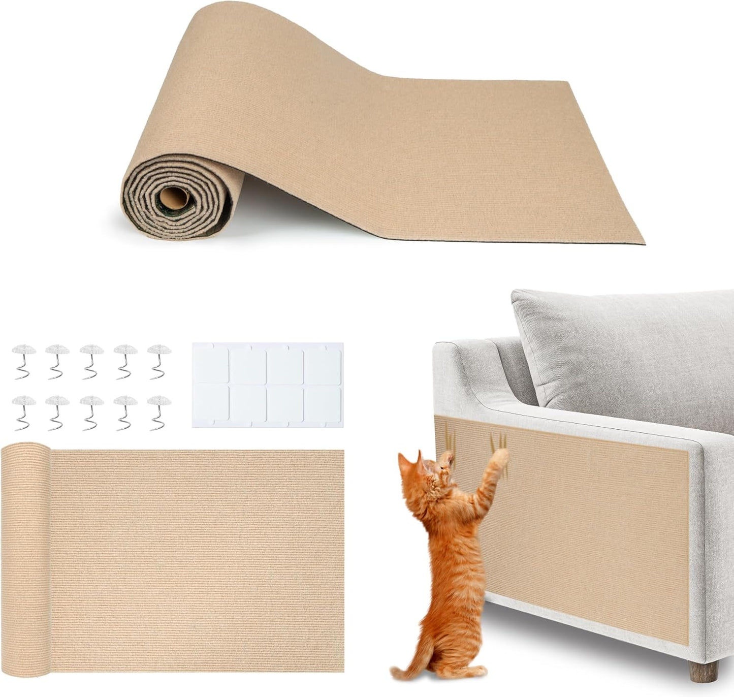 Corrugated Cardboard Cat Scratcher Refill Pads, Lounger, and Fun Interactive Scratching Boards, Claw Safe, Durable, Natural Recycled Materials, Supports Active Play - Lounger I