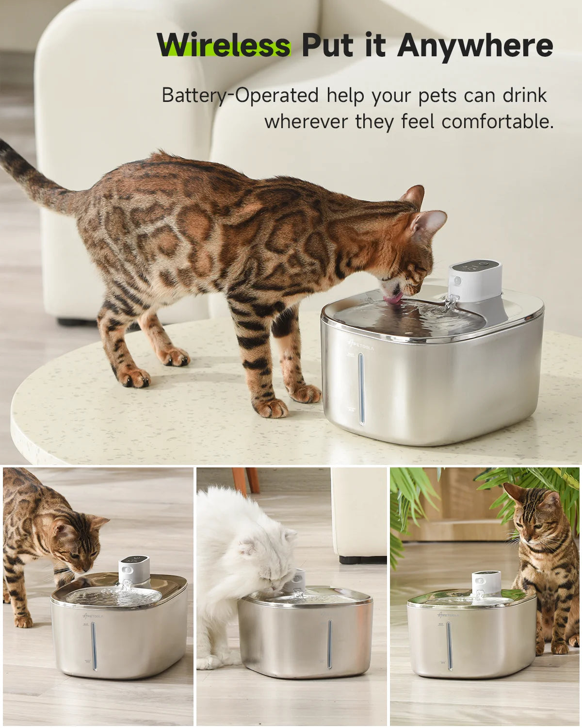 4L Automatic Wireless Cat and Dog Water Fountain with Sensor Technology