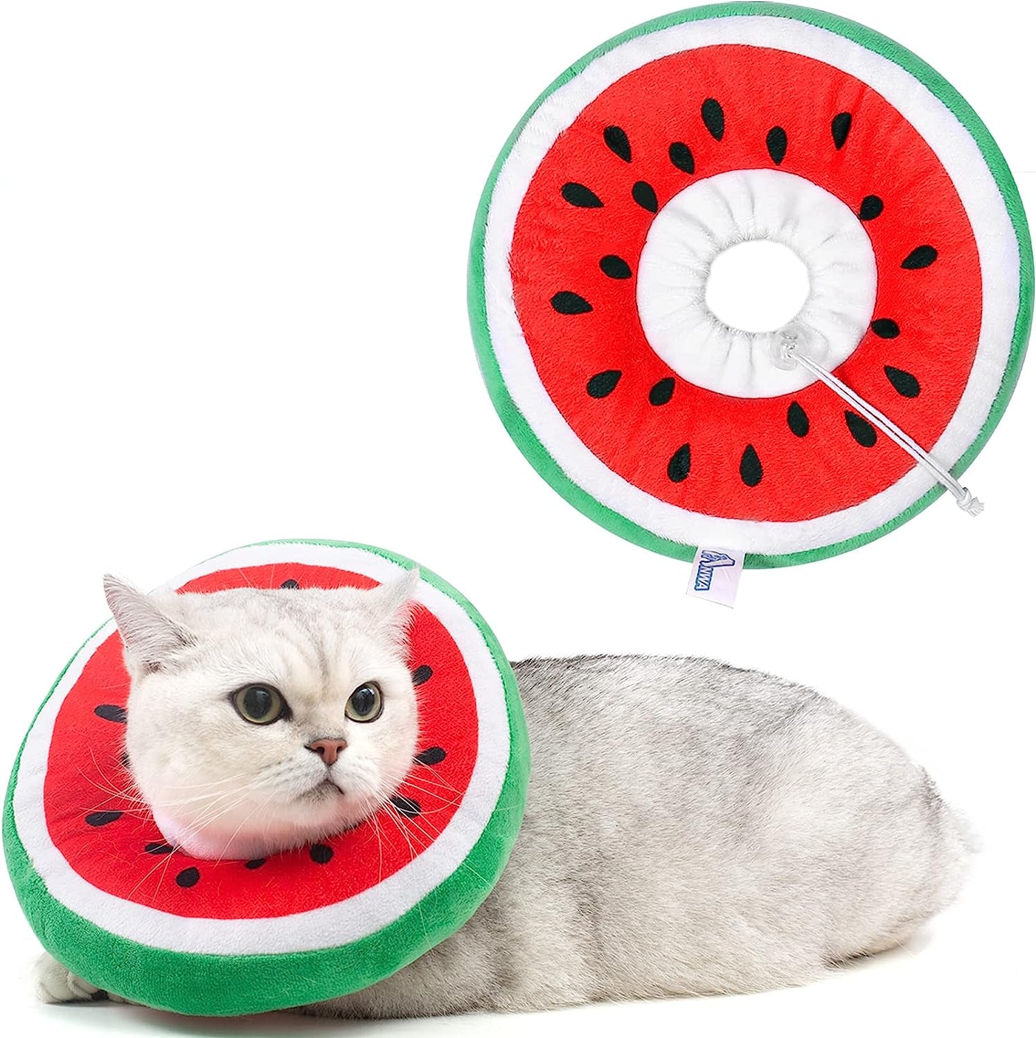 Adjustable Cat Cone Collar Soft, Cute Cat Donut Collar after Surgery, Kitten Recovery Cones to Stop Licking