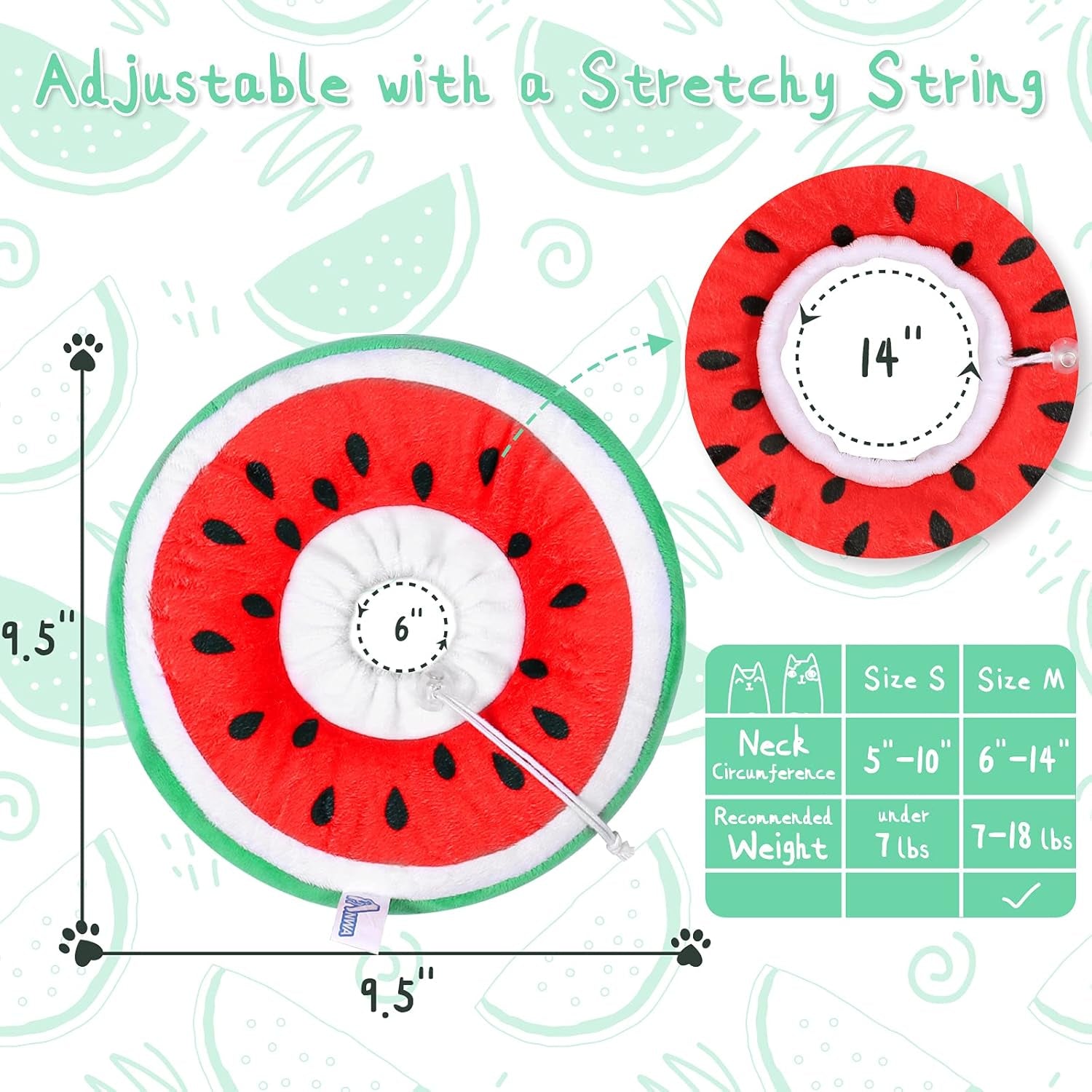 Adjustable Cat Cone Collar Soft, Cute Cat Donut Collar after Surgery, Kitten Recovery Cones to Stop Licking