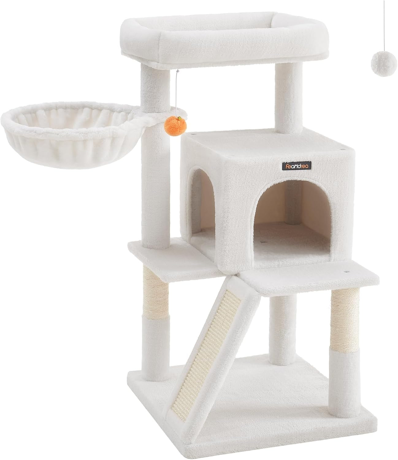 Cat Tree, Small Cat Tower, Cat Condo, Kitten Activity Center with Scratching Post, Basket, Cave, Light Gray UPCT59W